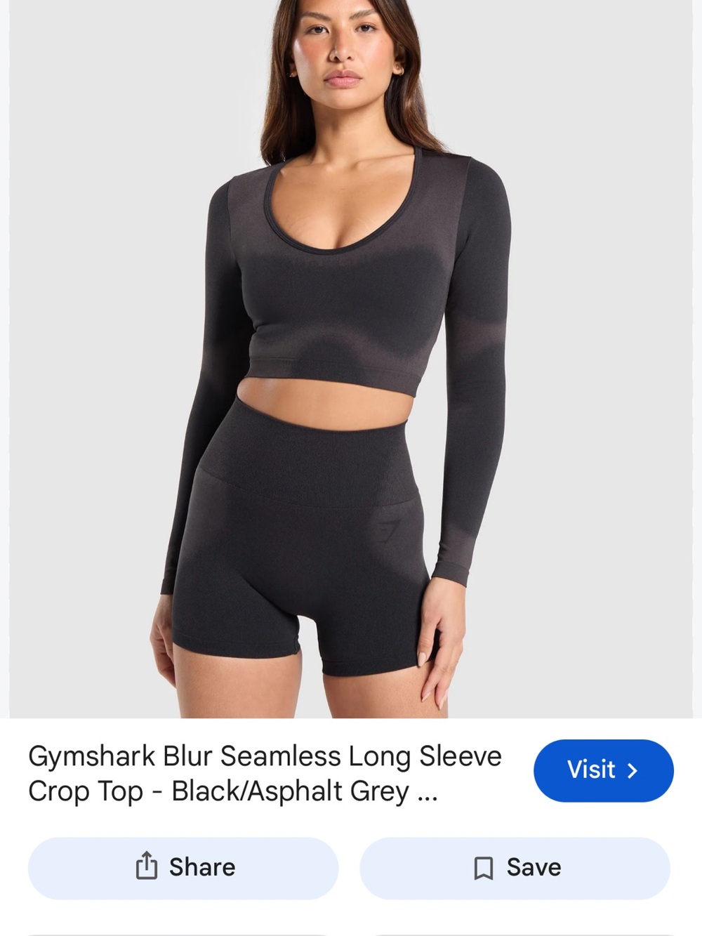 BLUR SEAMLESS LONG SLEEVE CROP TOP